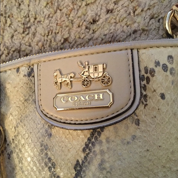 Coach Madison Lindsey Vintage Python Snakeskin Leather Satchel Purse Bag y2k - Picture 6 of 8